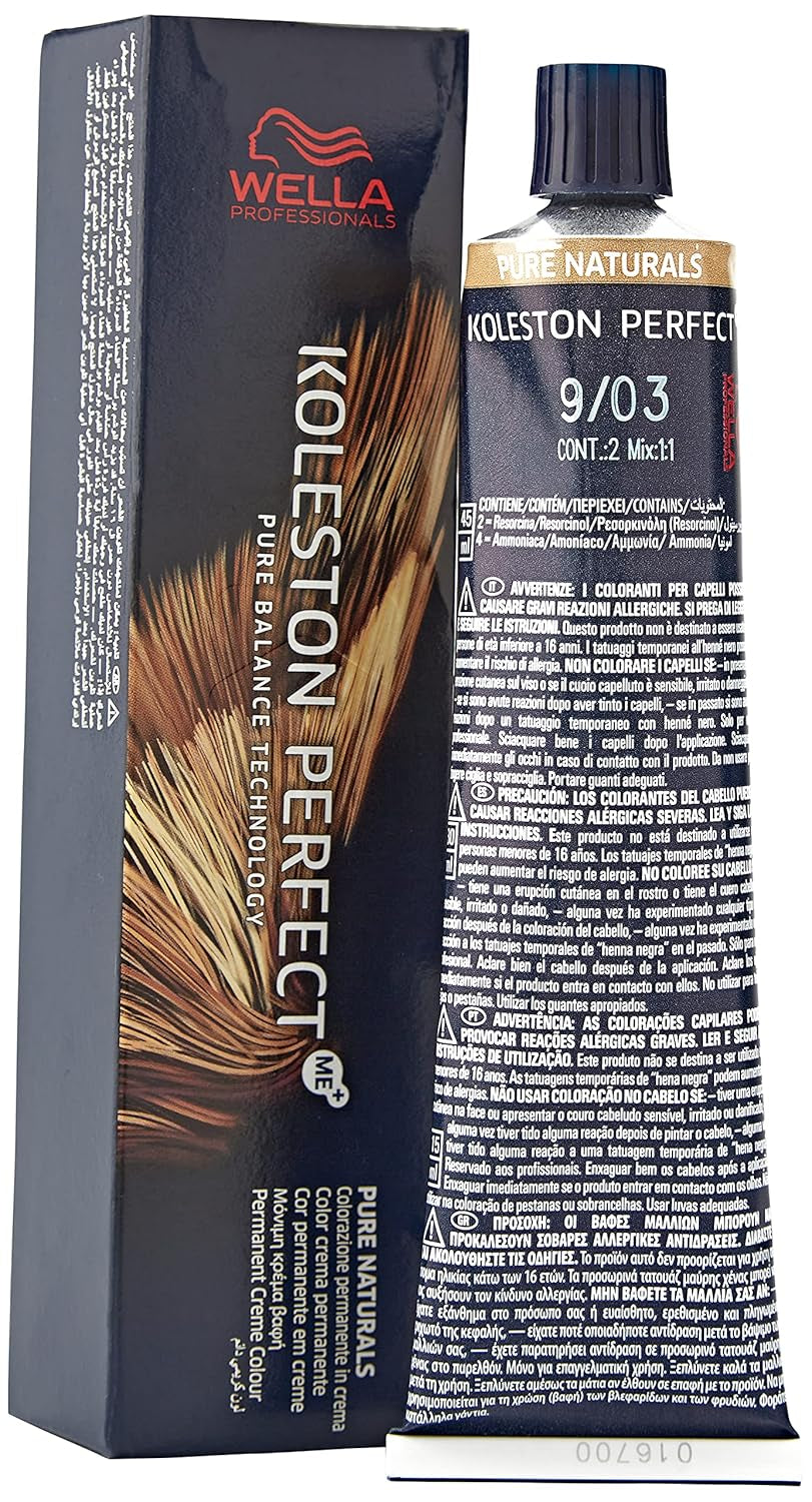 Culoare de păr Wella Professionals Koleston Perfect 5/ 0, maro deschis, 1 pachet (1 x 60 ml) Vopsea pentru par Naty Shop Culoare 9/03 60 Ml (1 pachet)