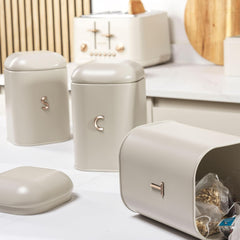 Set de recipiente SALTER BW13729EU7 Pebble pentru ceai, cafea și zahăr – Recipiente de depozitare pentru blaturi, recipiente pentru blaturi de bucătărie, recipiente cu marcaj din oțel carbon