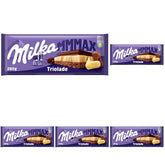 Milka Triolade 1 x 280g | Large triple layer chocolate bar | Alpine milk chocolate, white and dark chocolate | Milka chocolate from 100% alpine milk | Chocolate bars (pack of 5)