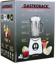 Gastroback 40898 Vital Basic, Mit Integrierter Ice-Crush Funktion, Leistungsstarker 600 Watt Motor Mixer, Kunststoff, 1.5 Liters, Weiß Kitchen Naty Shop