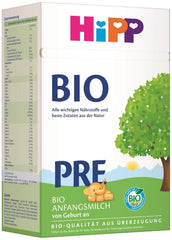 HiPP PRE organic infant milk (4 x 600g), from birth, contains only lactose as a carbohydrate, of the best organic quality