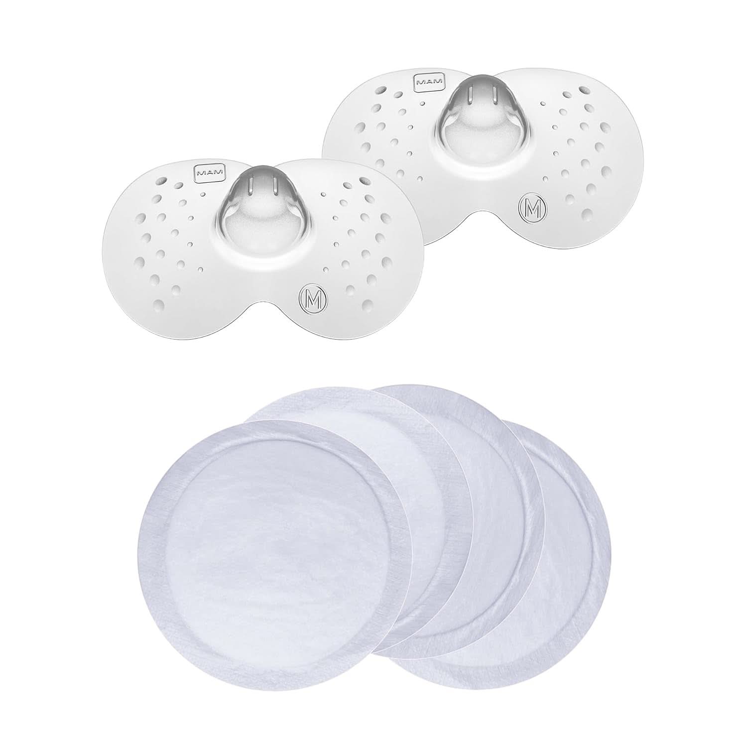 MAM Stillhütchen Größe M (Ø 20 Mm) Im 2Er-Set, Extra Weiche Brusthütchen Zum Schutz Beim Stillen, Brustwarzenschutz Für Maximalen Hautkontakt Zwischen Mutter Und Kind Accesorii Hrana si Alaptare Bebe Naty Shop Single Größe M + Stilleinlagen