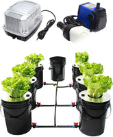 Sistem hidroponic, kit de sistem de creștere hidroponic DWC de 5 galoane, găleată de 20 l x 7, sistem de creștere hidroponică de interior, mașină hidroponică cu mai multe butoaie, sistem de irigare prin picurare