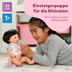 BABY Born Amy - Păpușă de 36 cm - Păpușă bebeluș cu 7 funcții pentru copii mici de la 1 an - Funcționează fără baterii - Include accesorii și saltea