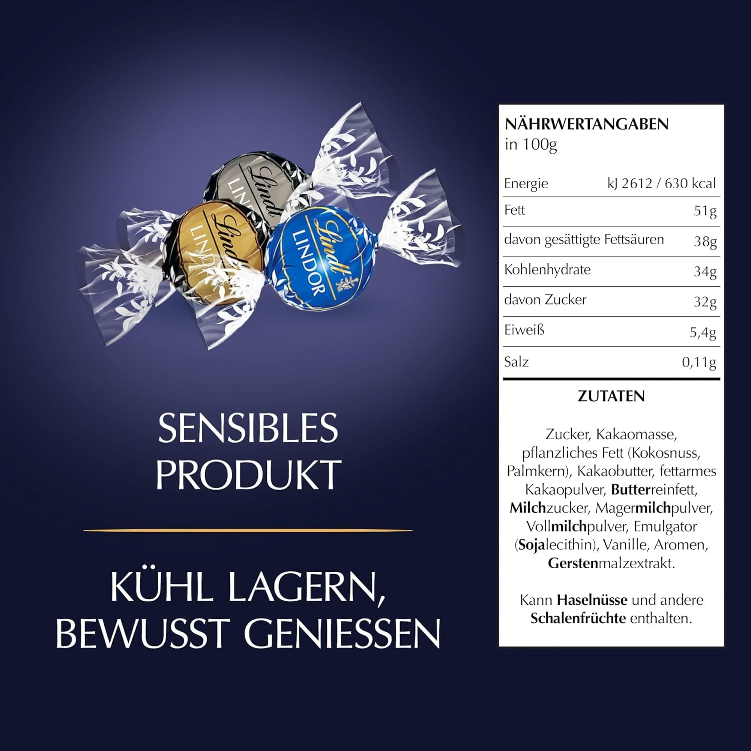 Lindt LINDOR Chocolate Balls Dark Mixture, pungă de 1 kg, resigilabilă Bomboane de Ciocolata Naty Shop