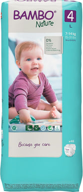 Bambo Nature baby diapers, size 4 (7-14 kg) - 48 pieces. Premium Diapers with Enhanced Leak Protection | Ultimate comfort and freedom for active kids | Dermatologically tested diapers