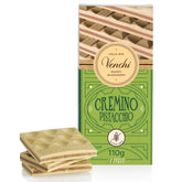 Venchi - Cremino Pistachio Bar, 110g, milk and white chocolate bar with pistachio paste, three-layer recipe with Mediterranean flavors, gluten-free, no artificial colors