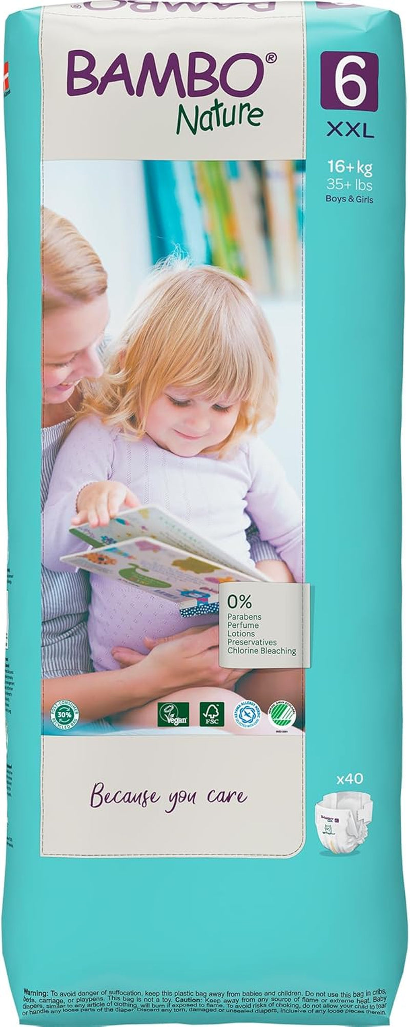 Bambo Nature Premium Eco Diapers, Size 6, 1.63 kg