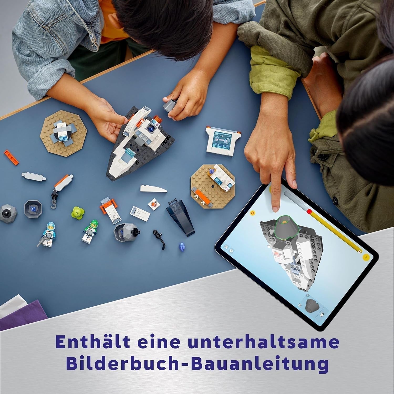 LEGO City Space Asteroid Recovery, jucărie spațială cu navă spațială, stație spațială, 2 minifigurine și o figurină extraterestră, cadou pentru copii, băieți și fete de la 4 ani 60429 Seturi de constructie Besuche den LEGO-Store