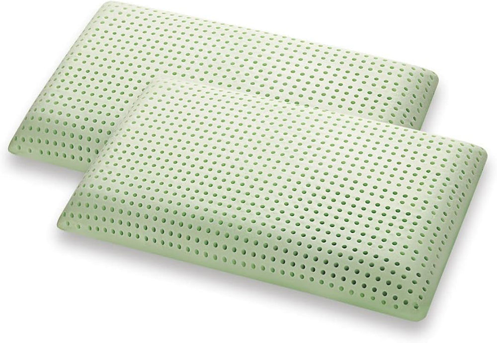 Marcapiuma pernă din spumă de memorie, verde, naturală, cu ierburi, 2 bucăți Perne standard Naty Shop Salutări 2X Saponetta Modern