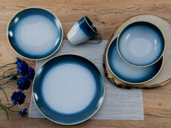 Creatable, 23788, seria Cascade, set de veselă cu 8 piese pentru 2 persoane, serviciu combinat din gresie, potrivit pentru mașina de spălat vase și cuptorul cu microunde, producție de calitate
