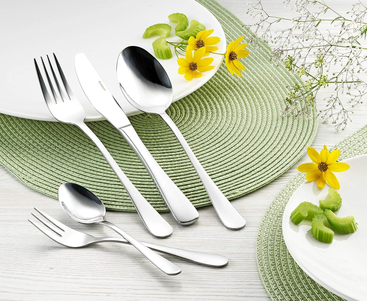 Set tacâmuri Sylvia Fabricat din oțel inoxidabil 18/0 Lustruit 30 piese Bucatarie Naty Shop