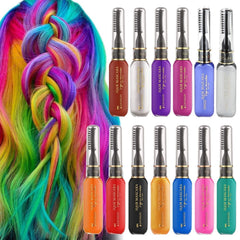 13 bucăți cretă de păr pieptene lavabil pentru fete, set temporar de mascara lavabil pentru copii, 13 culori vopsea de păr de Halloween, pentru carnaval, cosplay, petrecere, Crăciun Halloween birthday Vopsea pentru par Naty Shop Roz + Harajuku Purple + Deep Purple + Albastru închis + Roșu + Aur + Roșu vin + Roșu trandafir + Negru + Verde + Alb + Omega Grey + Portocaliu