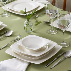 Set de veselă Karaca New Flava din porțelan, format din 24 de piese, pentru 6 persoane, alb, elegant și durabil, se poate spăla în mașina de spălat vase, perfect pentru uz zilnic și ocazii speciale