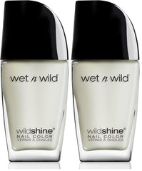 Wet n Wild Wild Shine Nail Polish, Formaldehyde, Toluene, Phthalate Free, Long Lasting Quick Dry Formula, Matte Top Coat (2 Pack)