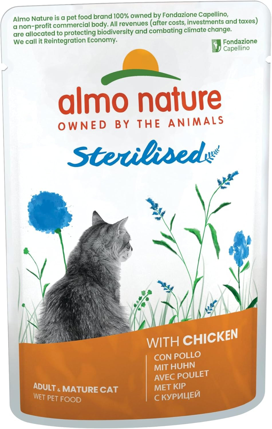 Almo Nature Functional - Sterilised - Nassfutter für Erwachsene und reife, sterilisierte oder wenig aktive Katzen – mit Huhn – fettarm, feuchtigkeitsspendend – 70 g (30er Packung)