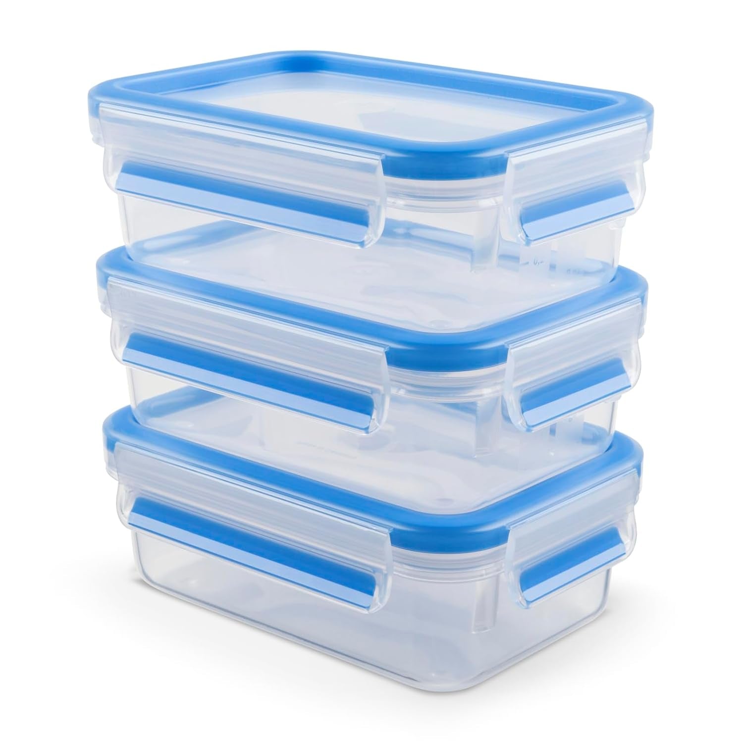 Emsa 508558 Clip & Close recipiente pentru depozitarea alimentelor | set din 3 piese | 3 x 1 litru | -40 până la +100 grade | plastic | 100 % etanș | sigiliu special pentru prospețime Cutii depozitare alimente Naty Shop