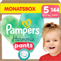 Pampers Harmony Pants size 5 diapers, 144 pcs, 12 kg-17 kg, gentle skin protection and 360° comfort