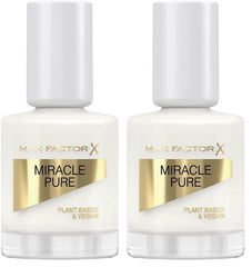 Max Factor Miracle Pure Nail Color 155 Coconut Milk Vegan Long Lasting Quick Dry Nail Polish 12ml (2 Pack)