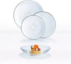 Pampille Set veselă transparentă din sticlă, 18 piese - 6 persoane, transparent Seturi vesela masa Naty Shop