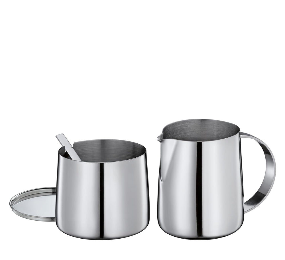 Cilio DELIZIA Zahniță și Cană de Lapte | Set de Cafea | Cană de Lapte și Recipient din Oțel Inoxidabil | Stivuibil | Cu Lingură | Porții 250 ml Lapte și 220 g Zahăr