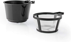 Espressor NEDIS - Cafea Filtrată - 0,4 l - 1 Ceașcă - Cronometru - Negru / Argintiu