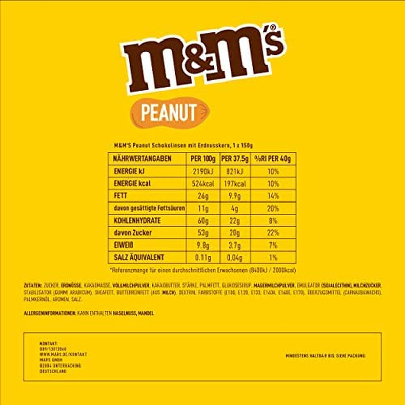 M&M'S, alune invelite in ciocolata, 150 grame Bomboane de Ciocolata Naty Shop