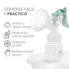 Kikkaboo ELSIE breast pump, manual with 2 modes, adjustable suction power, soft silicone cup Accessories Food and Breastfeeding Bebe Naty Shop