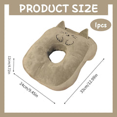 Pernă de somn pentru birou, bumbac de memorie, pernă drăguță cu gaură pentru ureche, pernă de somn moale, pernă pentru urechi pentru dormit lateral pentru femei, fete, copii (pisoi gri) Perne ortopedice cervicale Naty Shop