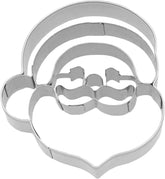 Formă de biscuiți RBV Birkmann cu cap de Moș Crăciun, oțel inoxidabil, potrivită pentru mașina de spălat vase, 6 cm, argintie