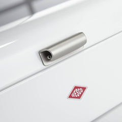 Coș de pâine Wesco Grandy în culoarea negru mat, tablă de oțel acoperită cu pulbere, găuri de ventilație și mâner robust Cutii depozitare alimente Naty Shop