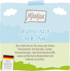 MjAMjAM - Hrană umedă premium pentru pisici - rață fragedă și carne de pasăre cu morcovi delicioși, 1 pachet (1 x 400 g), fără cereale cu carne suplimentară