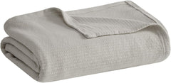Madison Park Freshspun Wicker Twin Gray Cotton Blanket Madison Park Beds and Blankets