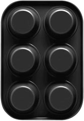 , Form 6 muffins 18.5x27cm, black Molds and trays for baking Naty Shop