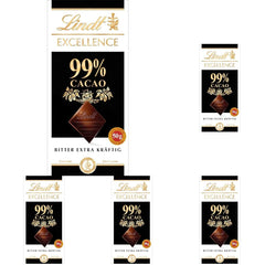 Lindt EXCELLENCE 99% Dark Chocolate Bar - Intense Cocoa Flavor 50g Vegan Premium