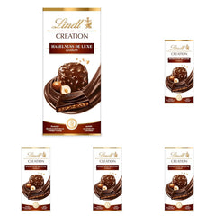 Lindt Creation Hazelnut De Luxe Bar - Mörk choklad med knapriga hasselnötter i en krämig fyllning