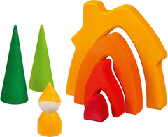 Goki 58427 - Dwarf house - Goki Evolution - Made of high quality maple wood - 7 parts - Colorful water based paints - Made in Europe Dollhouses Naty Shop Default title