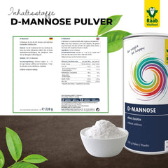 Raab Vitalfood® D-Mannose Powder (220 G) - Frei Von Zusätzen, Vegan, Glutenfrei, Gut Löslich, Mit Meßlöffel in Der Dose, Vorratspackung, 100% D-Mannose (Gewonnen Aus Mais) Sweeteners Naty Shop