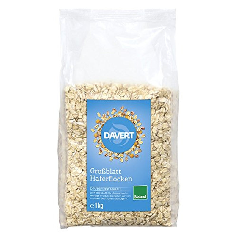 Fulgi de ovăz Davert cu frunze mari, 1000 g
