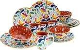 CreaTable, 17407, seria Folklore, set de veselă cu 16 piese pentru 4 persoane, serviciu combinat din gresie, potrivit pentru mașina de spălat vase și cuptorul cu microunde, producție de calitate
