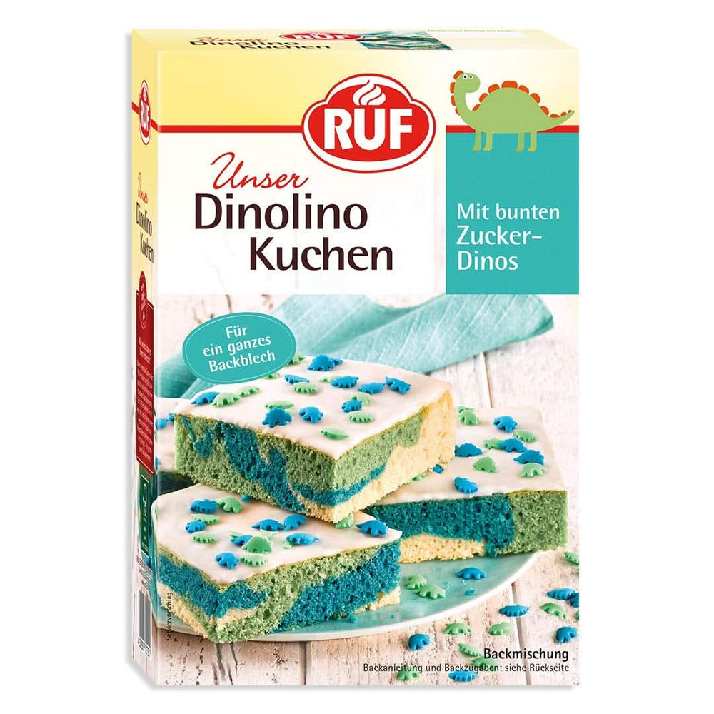 RUF Dinolino Cake, Tricolor sheet cake with lemon flavor, 850 grams Sprinkles Naty Shop Dino Cake