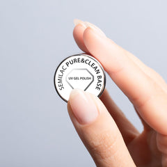 Semilac Pure&Clean UV nail polish base 7 ml – Self-leveling hybrid base for sensitive nails