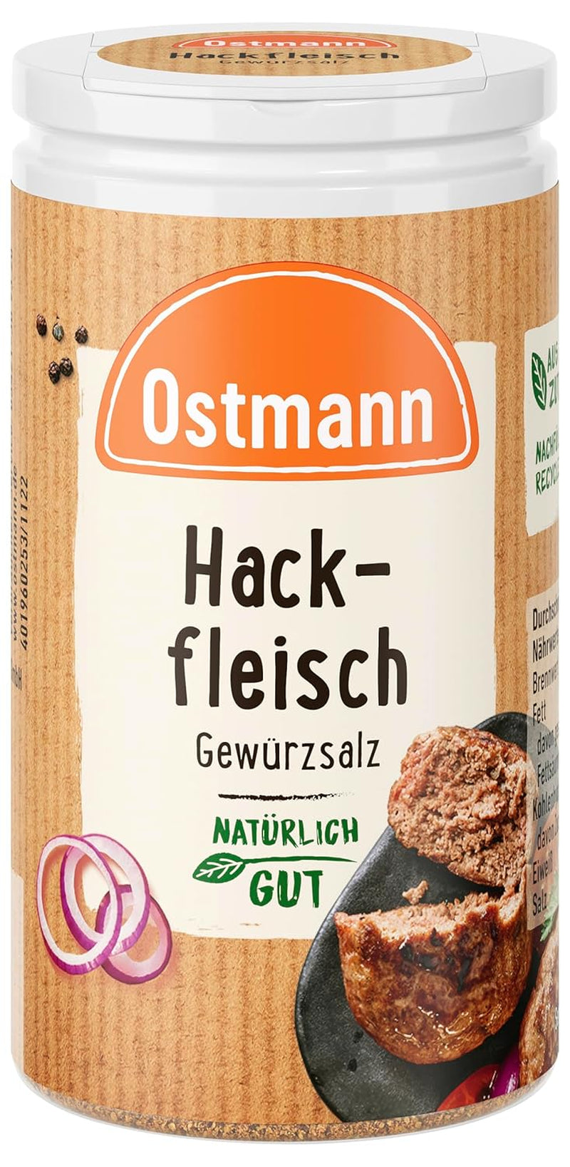 Ostmann Gewürze - Hackfleisch Gewürzsalz | Gewürz für Hackfleisch, Buletten oder Cevapcici | 60 g in Streudose