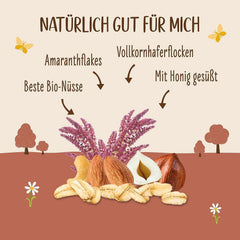 Muesli crocant premium cu nuci și amarant Allos | Muesli organic | Muesli cu nuci | Fulgi de ovăz | Cereale pentru micul dejun | Vegan | Pachet de 6 (6 x 400g)