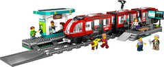 LEGO City tram with station, gift idea for vehicle toy fans from 7 years old, with 6 minifigures and a guide dog for role-playing, building toy 60423 Building sets Besuche den LEGO-Store