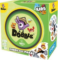 Zygomatic, Dobble Kids, Eco-Sleeves, Kids Game, Card Game, 2-8 Players, Ages 4+, 15 Minutes, German