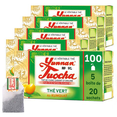 Yunnan Tuocha Zouji - Ceai verde organic cu kumquat - Vitamina C - 100 pliculeÈe de ceai - 200 g - Calitate Yunnan garantatÄ