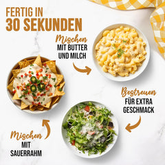 EASY YUMMY - Käsepulver 300g | Instant Käsegeschmack für Mahlzeiten & Snacks | Immer Bereit, Keine Kühlung Nötig | Aus 100% Real Cheese | Ideal als Popcorn-Topping