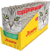 JOSERA Pateu de rață și pui cu pătrunjel (16 x 85 g) | Adult | Hrană umedă premium pentru pisici adulte | Pateu de rață și pui | Ulei de somon | Fără cereale | Hrană umedă pentru pisici în pliculețe proaspete | Pachet de 16
