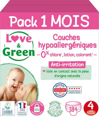 Love & Green, chlorine-free diapers, package for 1 month, size 4 Mother and Child Naty Shop